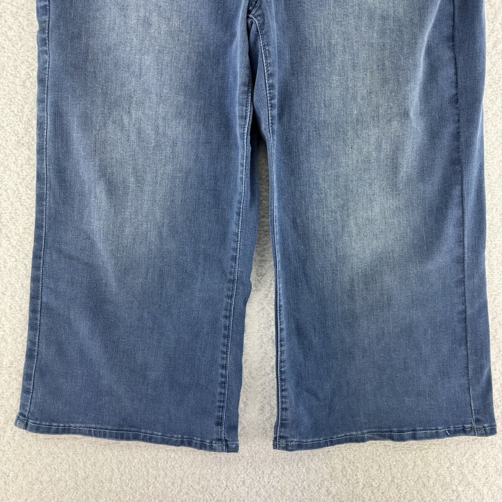 NYDJ Cool Embrace Wide Leg Denim Crop Jeans Size 10P Compass Blue - Picture 3 of 11